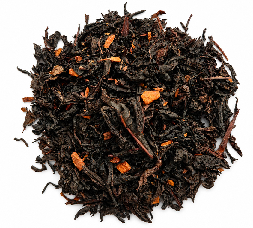 Hot Cinnamon Leo Tea – czarna herbata liściasta z kawałkami cynamonu i naturalnym aromatem cynamonu